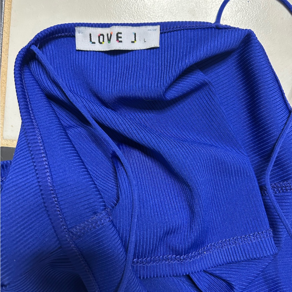 Royal Blue Ribbed Top - Picture 3 of 3